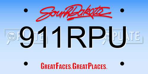 911RPU South Dakota License Plate