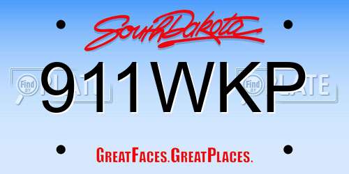 911WKP South Dakota License Plate