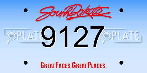 9127 South Dakota License Plate