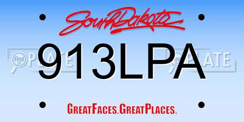 913LPA South Dakota License Plate