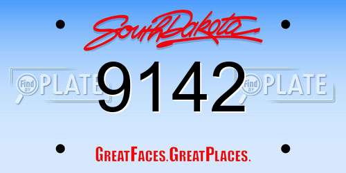 9142 South Dakota License Plate