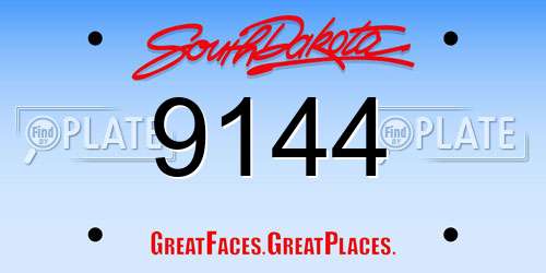 9144 South Dakota License Plate