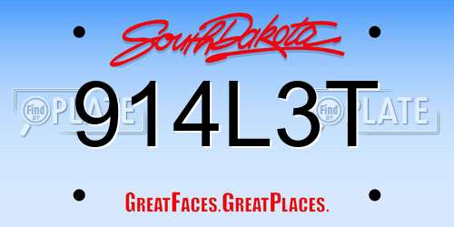 914L3T South Dakota License Plate