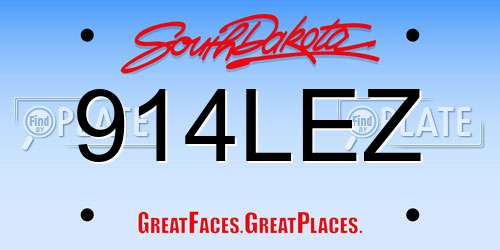 914LEZ South Dakota License Plate