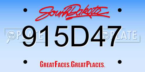 915D47 South Dakota License Plate