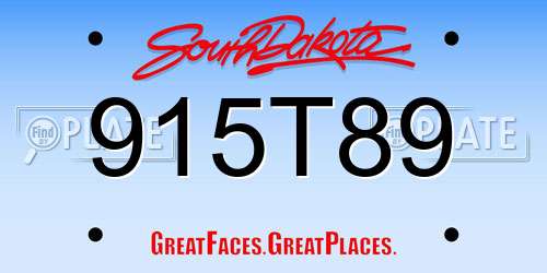 915T89 South Dakota License Plate