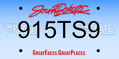 915TS9 South Dakota License Plate