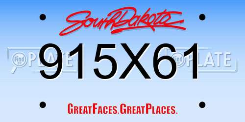 915X61 South Dakota License Plate