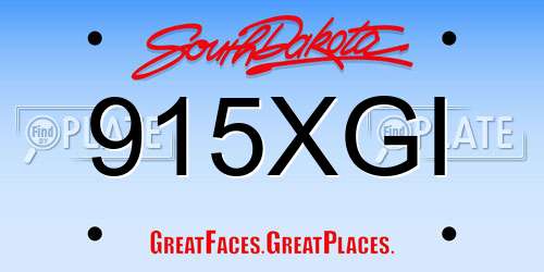 915XGI South Dakota License Plate