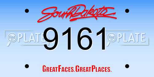 9161 South Dakota License Plate