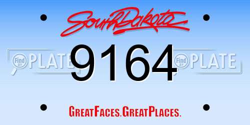 9164 South Dakota License Plate