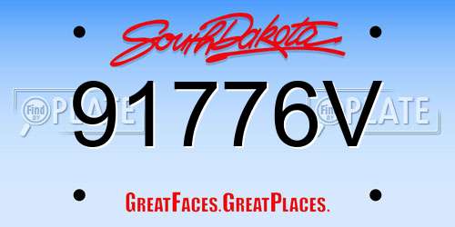 91776V South Dakota License Plate