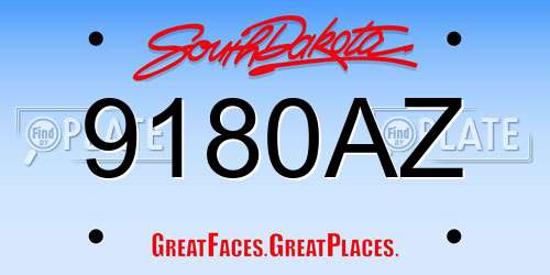 9180AZ South Dakota License Plate
