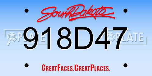 918D47 South Dakota License Plate