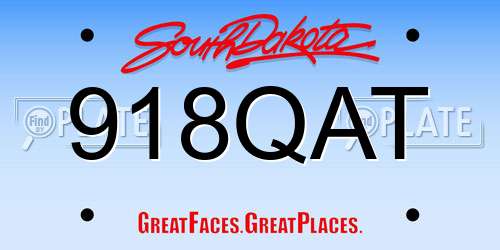 918QAT South Dakota License Plate