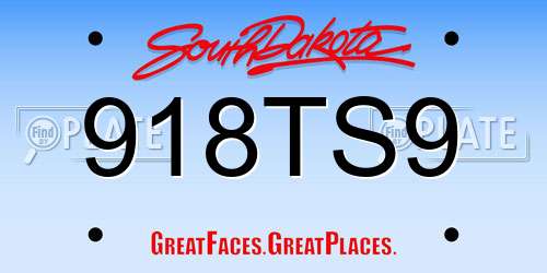 918TS9 South Dakota License Plate