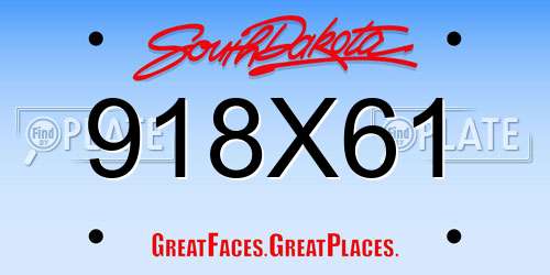 918X61 South Dakota License Plate