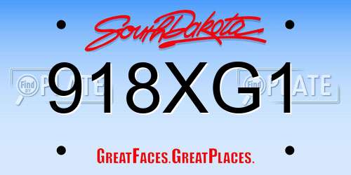 918XG1 South Dakota License Plate