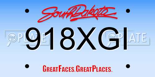 918XGI South Dakota License Plate