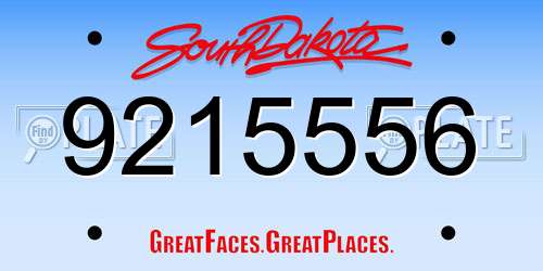 9215556 South Dakota License Plate