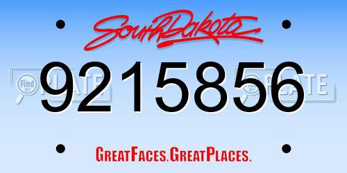 9215856 South Dakota License Plate