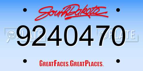 9240470 South Dakota License Plate