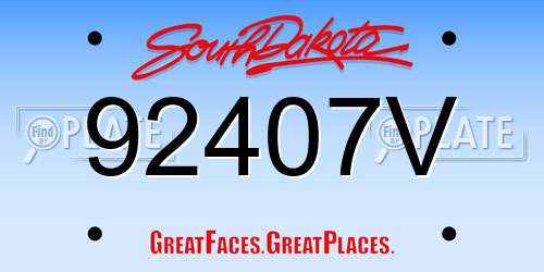 92407V South Dakota License Plate