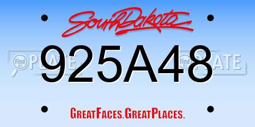925A48 South Dakota License Plate