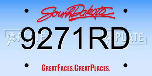 9271RD South Dakota License Plate