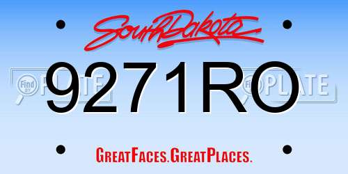 9271RO South Dakota License Plate
