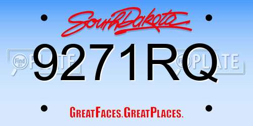 9271RQ South Dakota License Plate