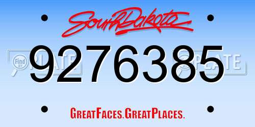 9276385 South Dakota License Plate