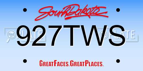 927TWS South Dakota License Plate