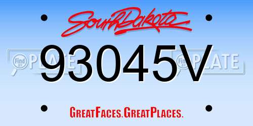 93045V South Dakota License Plate