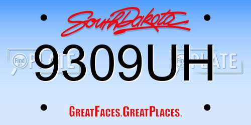 9309UH South Dakota License Plate