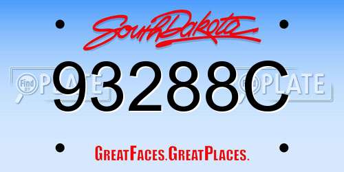 93288C South Dakota License Plate
