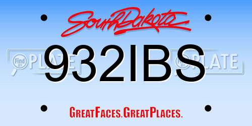 932IBS South Dakota License Plate