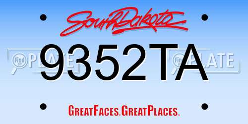 9352TA South Dakota License Plate