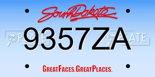 9357ZA South Dakota License Plate