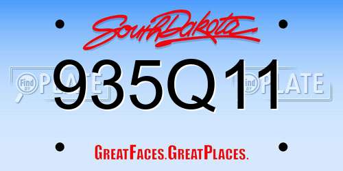 935Q11 South Dakota License Plate