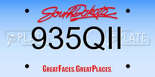 935QII South Dakota License Plate