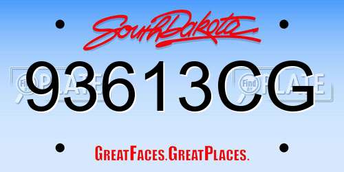 93613CG South Dakota License Plate