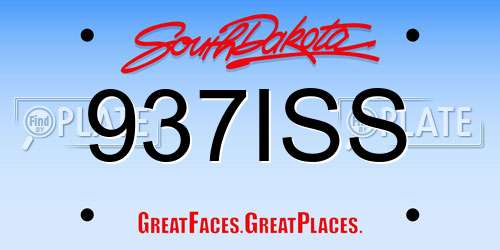 937ISS South Dakota License Plate