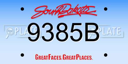 9385B South Dakota License Plate