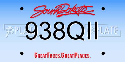 938QII South Dakota License Plate