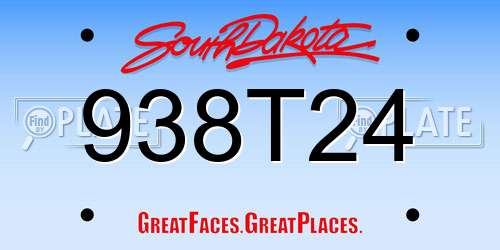 938T24 South Dakota License Plate