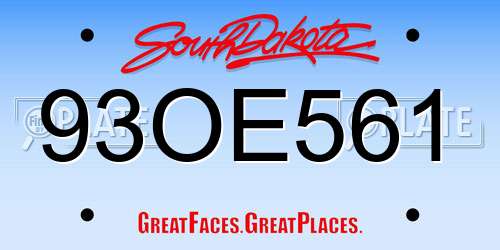 93OE561 South Dakota License Plate