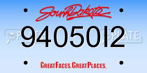 94050I2 South Dakota License Plate