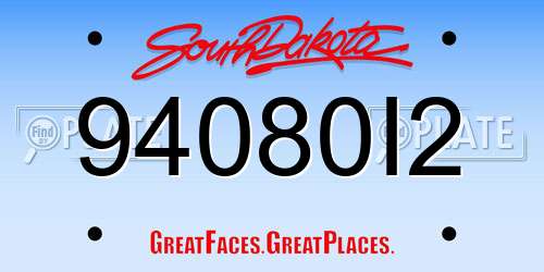 94080I2 South Dakota License Plate