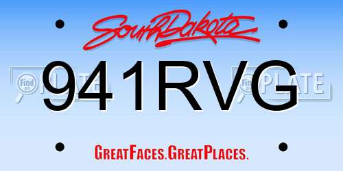 941RVG South Dakota License Plate